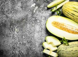 frisch reif geschnitten Melone. foto