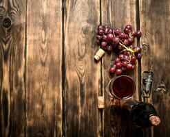 rot Wein mit Trauben foto