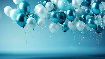 abstrakt schön Blau Ballon Hintergrund foto
