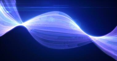 abstrakt Purpur glühend fliegend Wellen von Linien Energie magisch Hintergrund foto