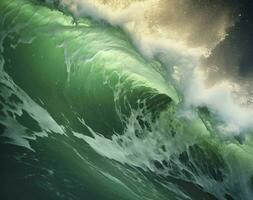 Wellen im das Ozean, ai generiert foto