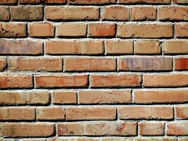 schließen oben rot Backstein Mauer Hintergrund foto