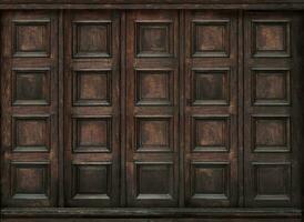 klassisch Kabinett Mauer von braun Holz Paneele foto