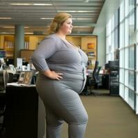 ein Frau Stehen im ein Büro generativ ai foto