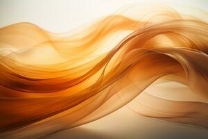 ein abstrakt Bild von ein Welle von Orange Stoff generativ ai foto