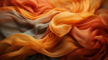 ein abstrakt Bild von Orange und grau Stoff generativ ai foto