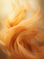 ein abstrakt Bild von Orange Haar weht im das Wind generativ ai foto