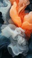 ein abstrakt Gemälde von Orange Blau und schwarz generativ ai foto
