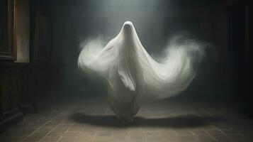 ein Bild von ein Geist im ein dunkel Zimmer generativ ai foto