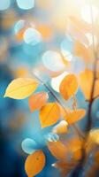 Herbst Blätter mit Bokeh bewirken generativ ai foto