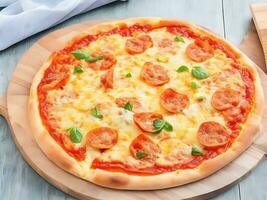 köstlich Käse Pizza ai generiert Bild foto
