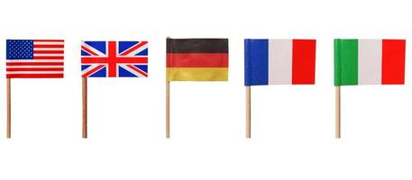 Flaggen der USA Großbritannien Deutschland Frankreich Italien foto