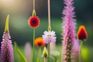 Blumen im das Garten. KI-generiert foto