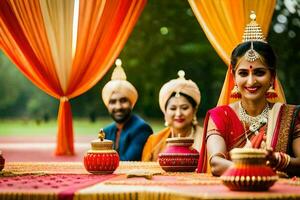 indisch Hochzeit im Delhi. KI-generiert foto