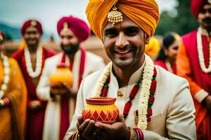 indisch Hochzeit im Mumbai. KI-generiert foto