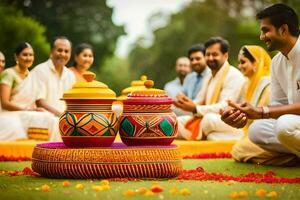 indisch Hochzeit Zeremonie. KI-generiert foto