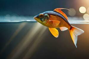 ein Fisch Schwimmen im das Wasser. KI-generiert foto