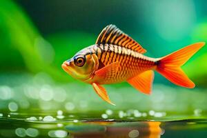 ein Fisch Schwimmen im das Wasser. KI-generiert foto