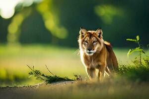 Foto Hintergrund das Wald, Tier, das Löwe, das Tier, das Löwe, das Tier,. KI-generiert