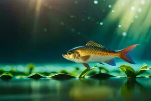 Foto Hintergrund das Fisch, Wasser, Licht, das Sonne, das Fisch, das Fisch, Die. KI-generiert