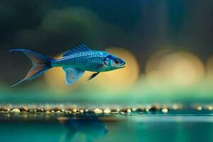 ein Fisch ist Schwimmen im das Wasser. KI-generiert foto