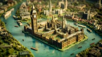 Metropole gechipt London auf ein Hauptplatine generativ ai foto