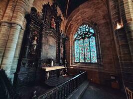 Jahrgang Bretonisch Kirche Innere, Lannion foto