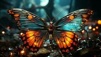 beschwingt farbig Schmetterling Vitrinen Natur Schönheit im schließen oben Makro Schuss generiert durch ai foto