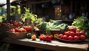 Frische von organisch Gemüse, Natur gesund Essen, reichlich einheimisch produzieren generiert durch ai foto