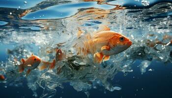 ein bunt unter Wasser Welt, gefüllt mit Schwimmen tropisch Fisch generiert durch ai foto