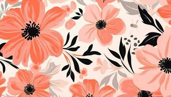 abstrakt Muster Rosa gezeichnet nahtlos romantisch Natur Frühling Design Blumen- Blume foto