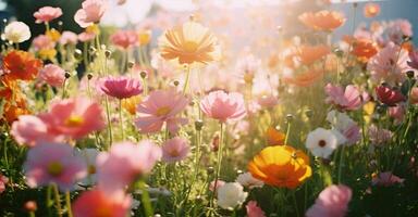 sonnig Blume Feld Natur foto