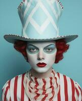 Mann Farbe Gesicht Clown Kunst foto