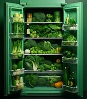 Brokkoli Küche frisch Vegetarier Essen Diät Kühlschrank Grün Kühlschrank gesund foto