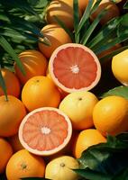 köstlich Tabelle reif organisch geschnitten saftig Diät frisch Essen Zutat Orange Zitrusfrüchte Obst foto