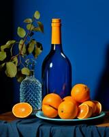 trinken Blau Essen Flasche Ranke Trauben Alkohol Gruppe Wein Orange Jahrgang foto