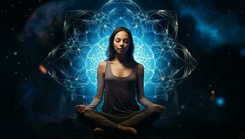 Yoga Silhouette meditieren foto