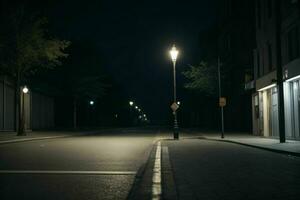 leeren Raum auf das Straße auf das Nacht. Hintergrund. ai generativ Profi Foto