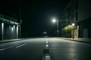 leeren Raum auf das Straße auf das Nacht. Hintergrund. ai generativ Profi Foto