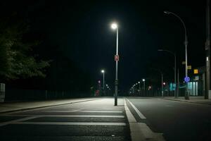 leeren Raum auf das Straße auf das Nacht. Hintergrund. ai generativ Profi Foto