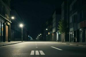 leeren Raum auf das Straße auf das Nacht. Hintergrund. ai generativ Profi Foto