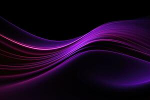 dunkel abstrakt Neon- Hintergrund, Rosa Blau Wellen. generativ ai foto