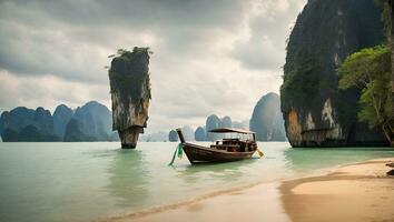 erstaunt Natur szenisch Landschaft James Bindung Insel . ai generiert foto