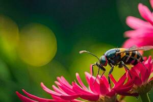 Foto Hintergrund das Blume, Bienen, Blumen, das Sonne, das Himmel, das Himmel, Die. KI-generiert