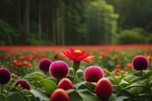 Foto Hintergrund das Feld, Blumen, das Sonne, das Wald, das Blumen, das Feld,. KI-generiert