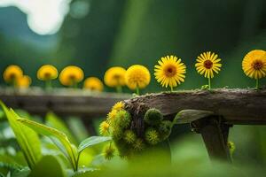 Foto Hintergrund das Himmel, Blumen, das Wald, das Grün, das Blumen, das Grün,. KI-generiert