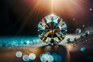ein Diamant ist gezeigt im das Licht. KI-generiert foto