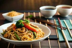 Chinesisch Essen ist ein Beliebt Wahl zum viele Personen. KI-generiert foto