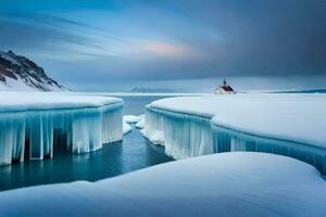 Eis Formationen im das Arktis. KI-generiert foto
