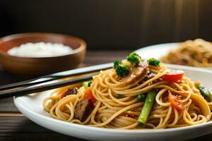 Chinesisch Essen ist ein Beliebt Wahl zum viele Personen. KI-generiert foto